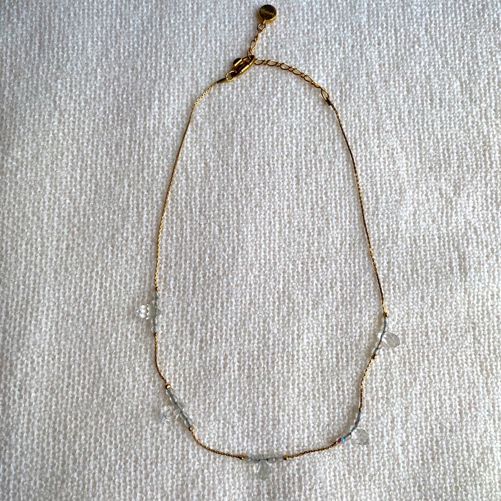 Givenchy necklace, gold color chain with crystal.